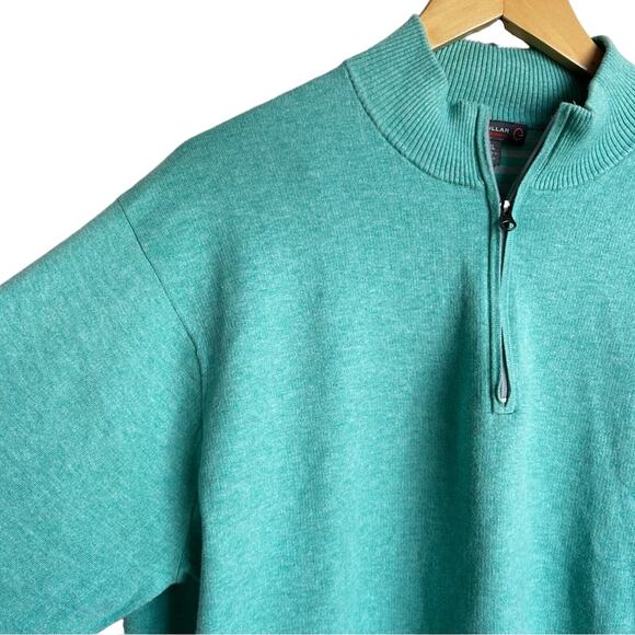 Peter Millar Warmth 1/4 Zip Pullover in Teal - Picture 2 of 5